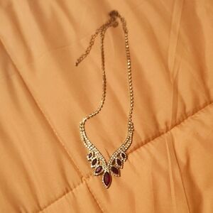 Elegant Gold and Red Necklace